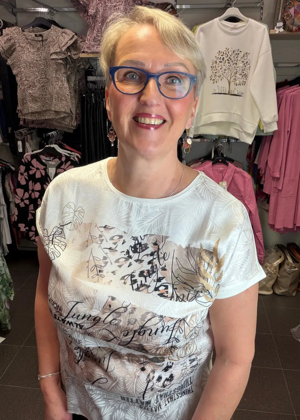 Naisten lyhythihainen pusero strassikoristeella, kimaltava etuosa, joustava takaosa, O-pääntie ja holkkihihat juhlaan ja vapaa-aikaan