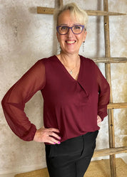 Paita marinello 51744 burgundinpunainen 0924 - pusero