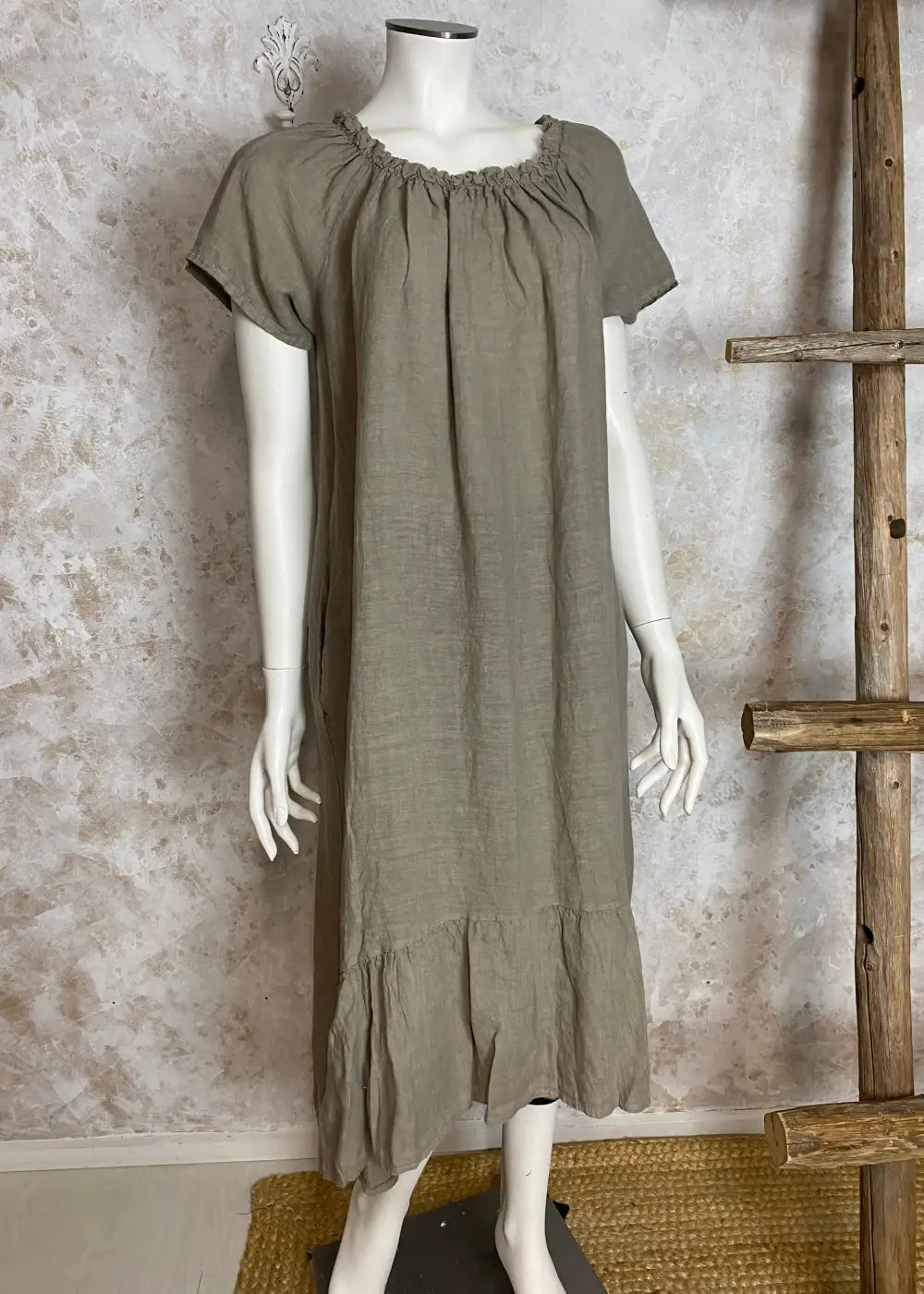 Pellavamekko nancy eri värejä 0425 | taupe | mekko