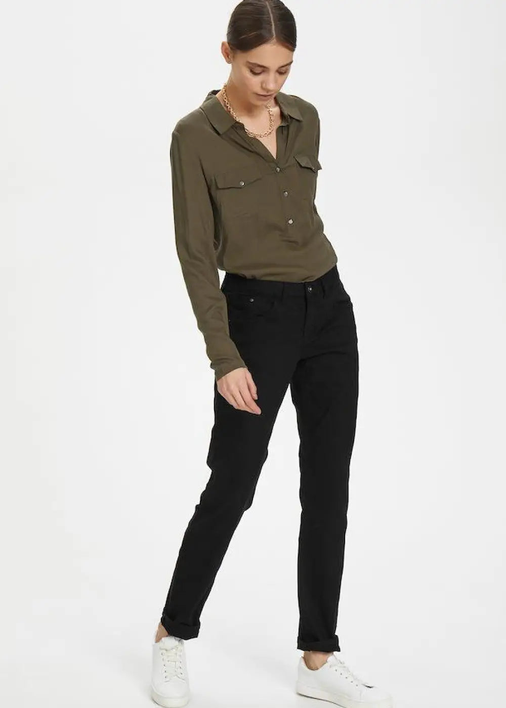 Twill housut cream - housut