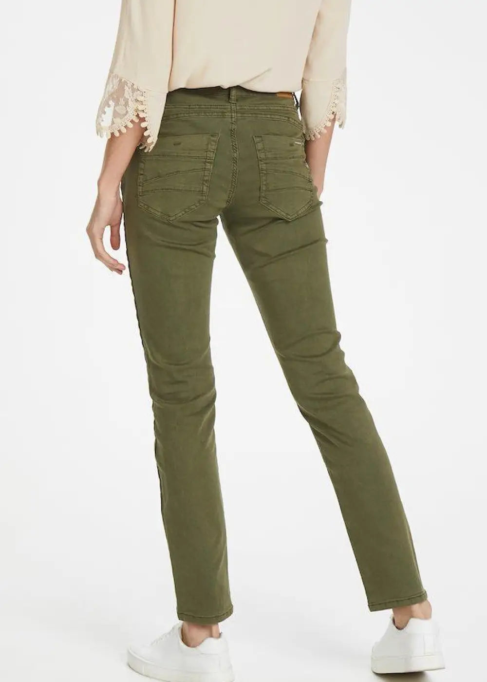 Twill housut lottecr cream vihreä - housut