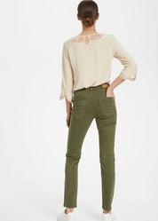 Twill housut lottecr cream vihreä - housut