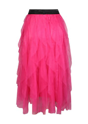 Ihastuttava tyllihame röyhelöillä, A-linjainen, kuminauhavyötäröllä ja kiinteällä alushameella, sopii myös tanssiin