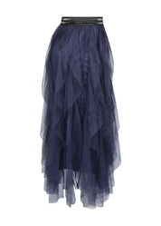 Ihastuttava tyllihame röyhelöillä, A-linjainen, kuminauhavyötäröllä ja kiinteällä alushameella, sopii myös tanssiin